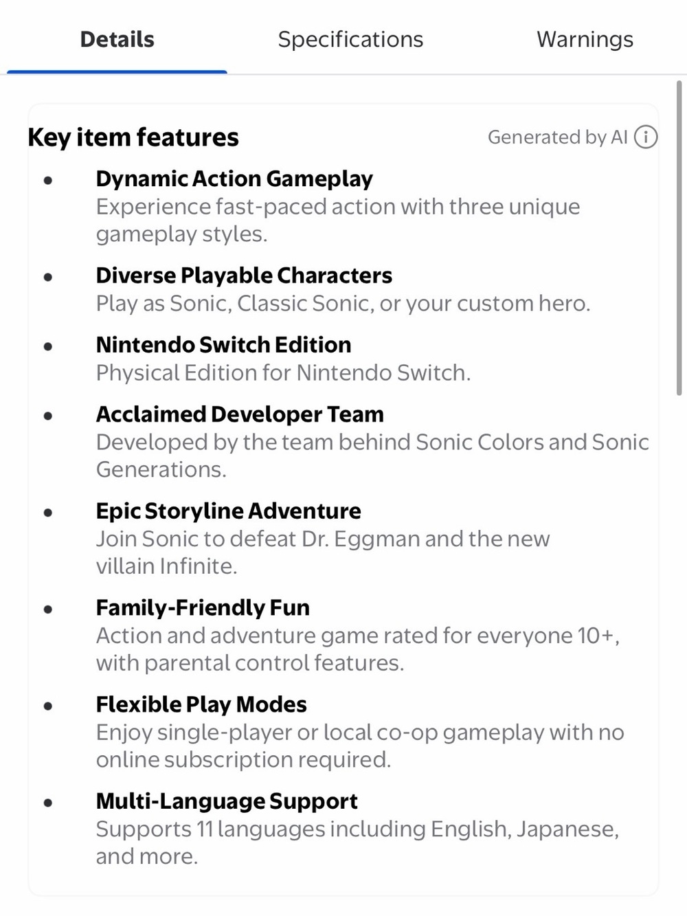 Sonic Forces ~ Nintendo Switch - Picture 3 of 8